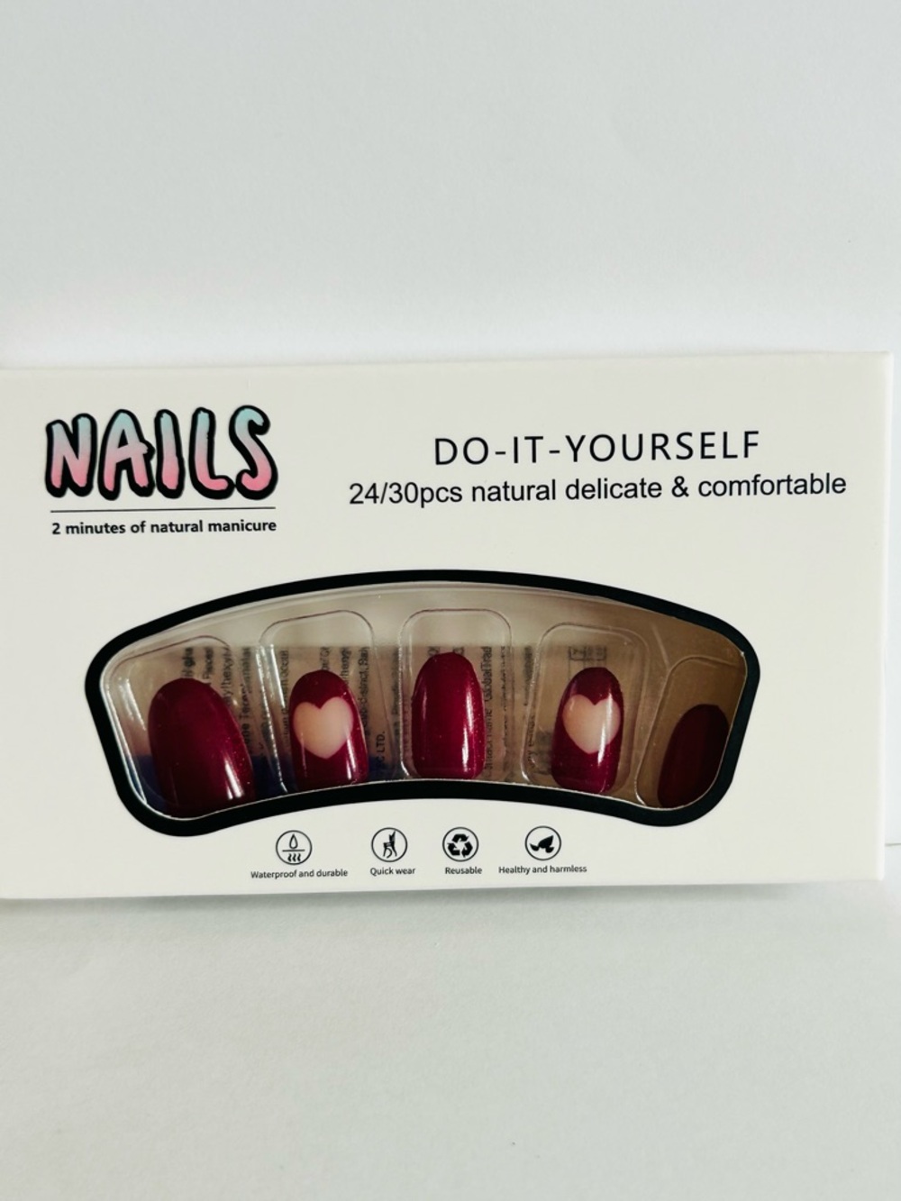 Do-It-Yourself Heart Accent Press-On - Burgundy